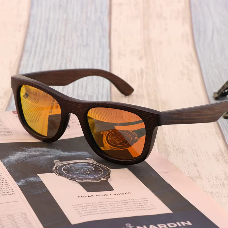 Best Handmade Luxury Sunglasses Men Polarized Zebra Vintage Bamboo Wood Women Sunglasses High Quality with Glasses Case Box