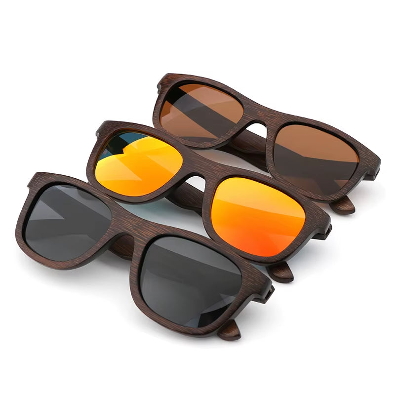 Best Handmade Luxury Sunglasses Men Polarized Zebra Vintage Bamboo Wood Women Sunglasses High Quality with Glasses Case Box