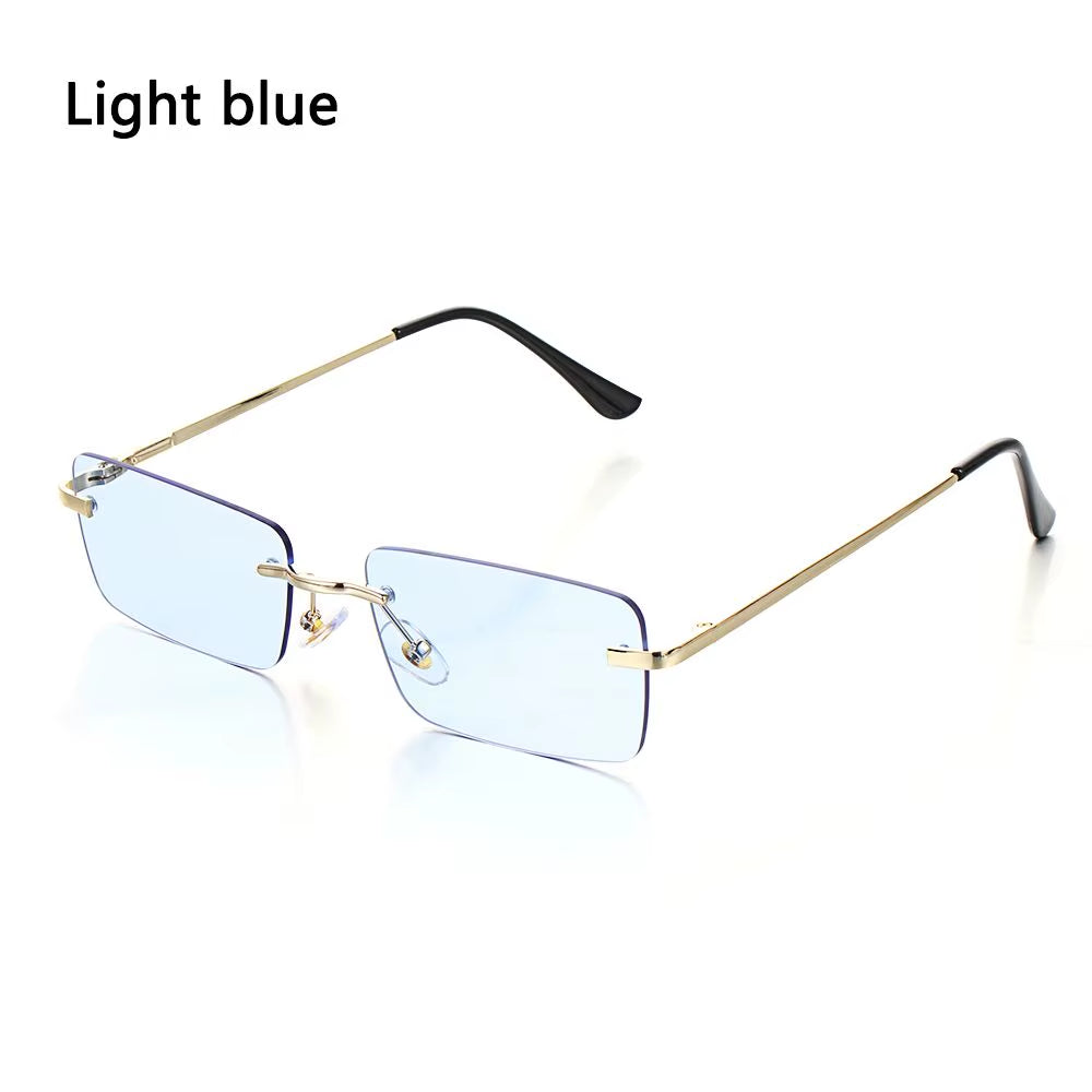 1Pc Women Vintage Sunglasses Luxury Design Rectangle Rimless Sun Glasses Retro UV400 Gradient Glasses Fashion Unisex Eyeglasses