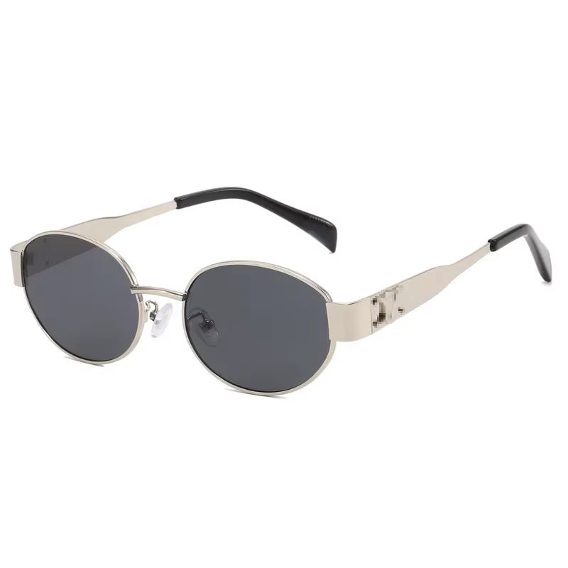 2024 Steampunk Sunglasses Retro Women'S Oval Sunglasses Fashion Women'S Classic Retro Small Metal Brand Glasses UV400